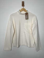 NWT Eddie Bauer Ivory Thermal Mock Neck Long Sleeve Top Size Small Outdoor