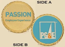 PG&E Passion Employee Experience Challenge Coin - Gold-Toned Collectible _18