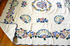 Handmade Appliqued / Embroidery Cotton Quilt  101"  x   91" — photo 4