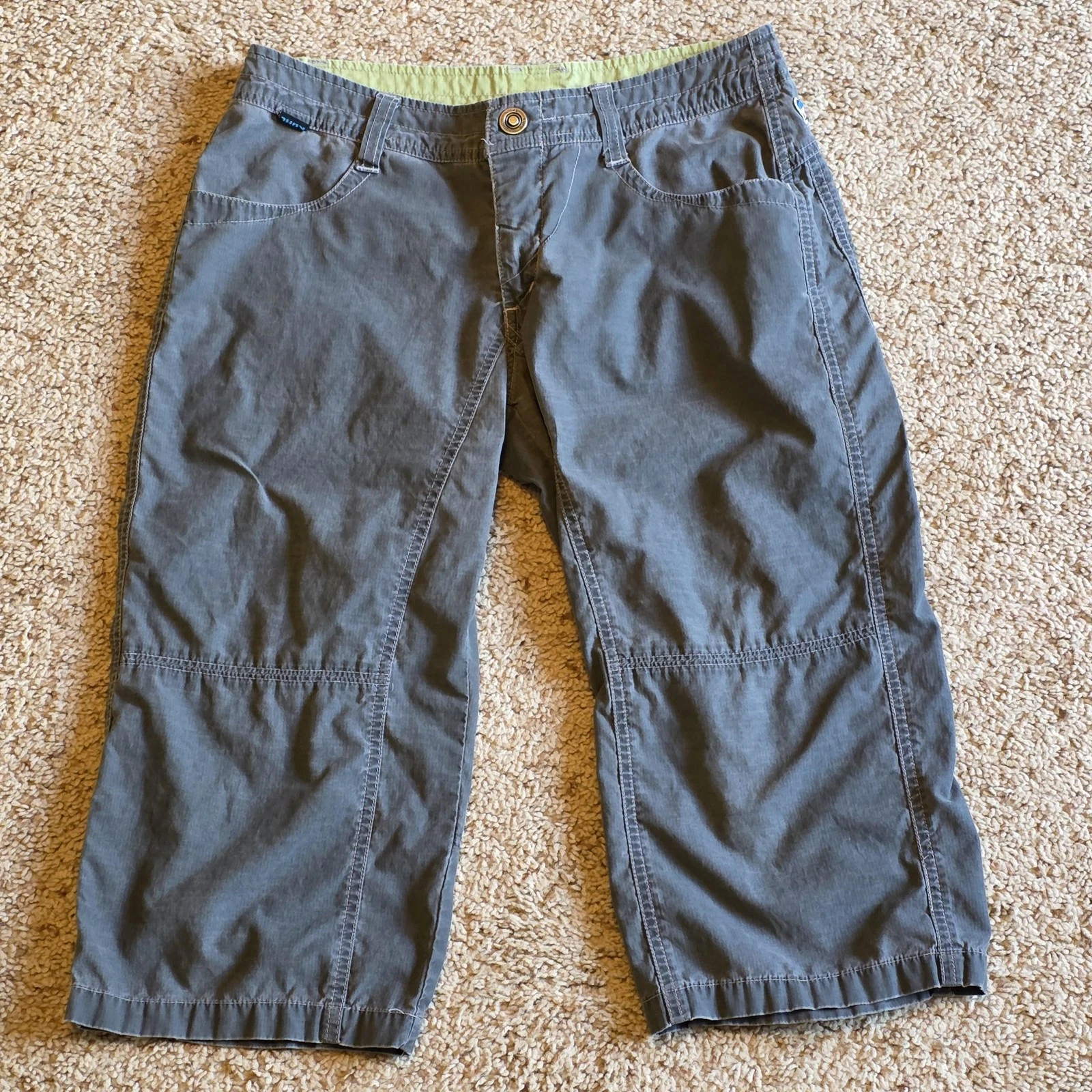Kuhl Pants Womens 4 Gray KuhlDry Stretch Capri Cropped Hiking Outdoor Trail