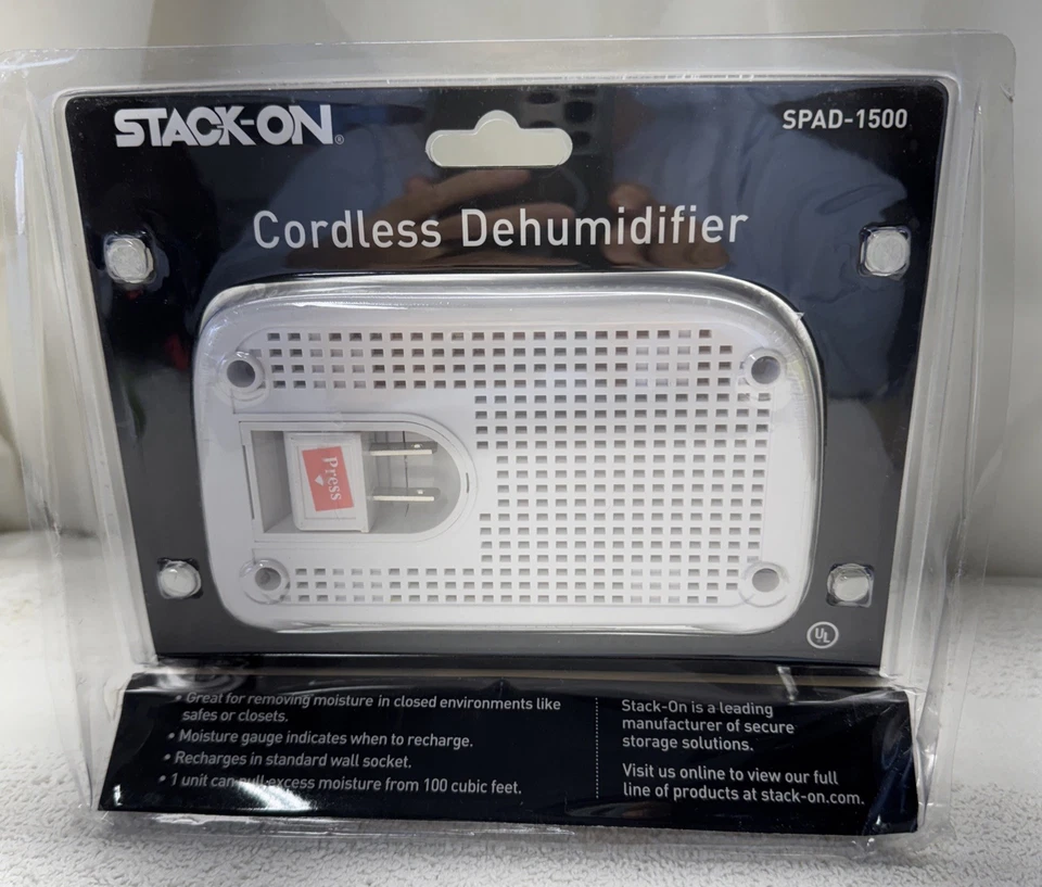 New Stack-On Rechargable Cordless Dehumidifier SPAD-1500 White Small Spaces BN15 - Image 2 of 4