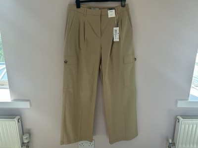 Marks and Spencer Womens Wide Leg Cargo Trousers Pants Size 16 LONG New with Tag
