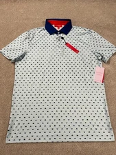 Redvanly Polo Shirt Mens Medium Ryder Golf Performance Moisture Wicking Blue