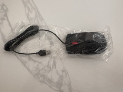 Lenovo Wired USB Optical Mouse 1000 DPI 3-Button Scroll Wheel Black 00PH133