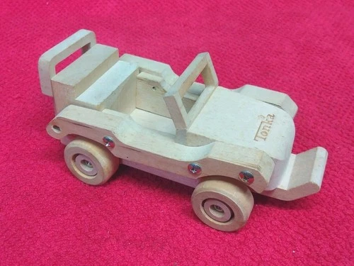 Vtg Tonka Wooden Jeep Toy Unpainted