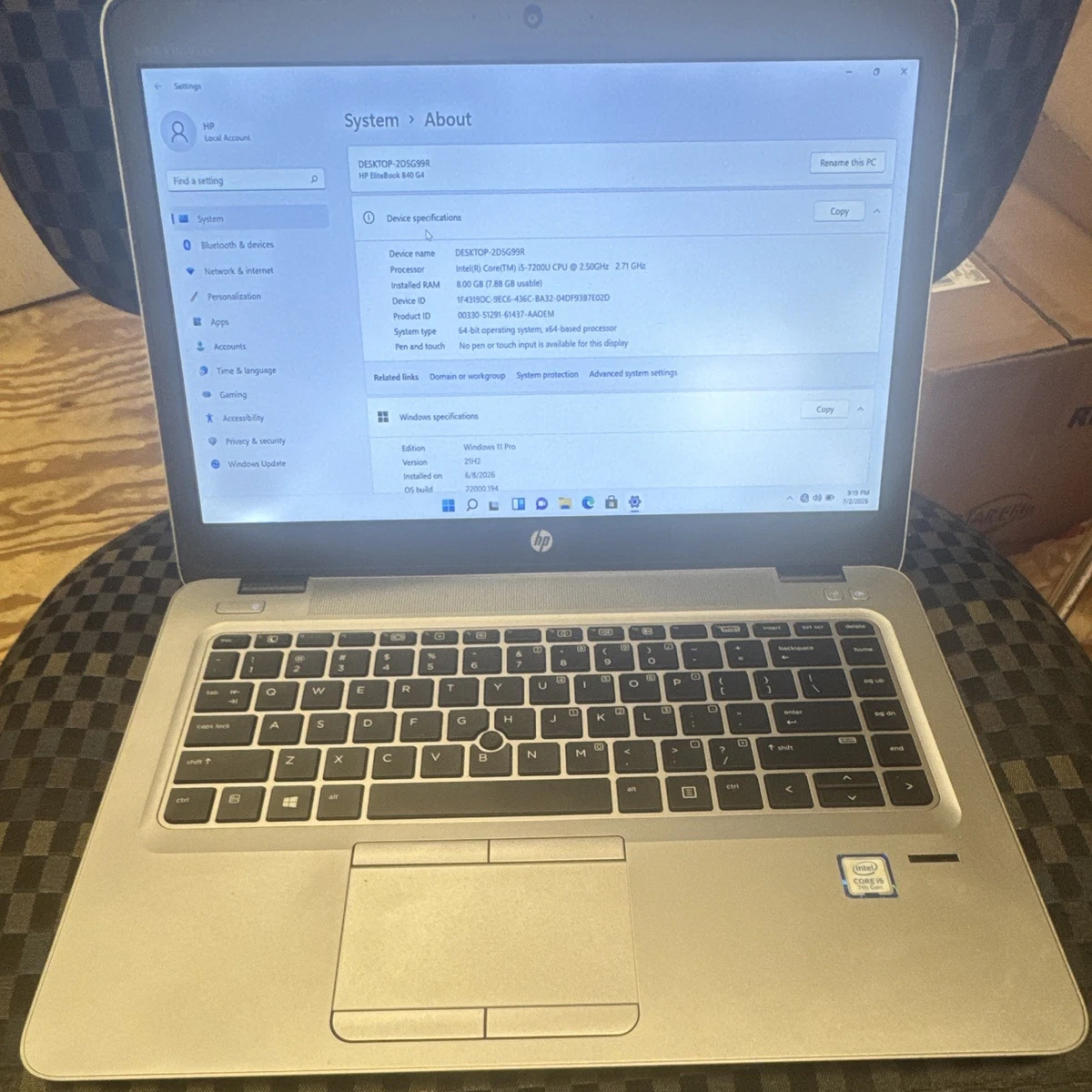 HP Intel Core i5 7th Gen. PC Laptops & Netbooks 128 GB SSD