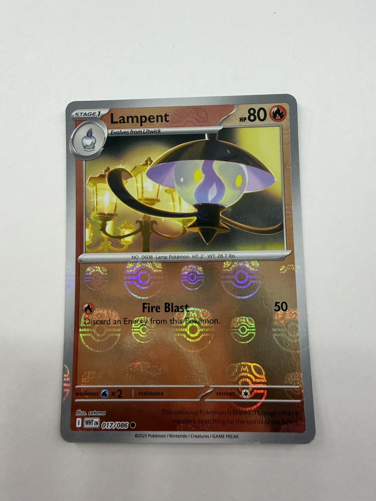 Lampent (Master Ball Pattern) Common SV: White Flare 017/086 NM