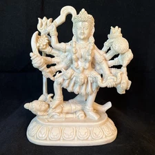 Kali Hindu Goddess Standing Over Shiva Idol Statue 6in Resin Religious Figurine