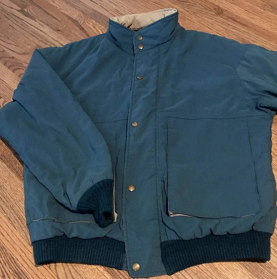 Chaqueta Pendleton Lobo De Colección Grande Verde Hecha en Estados Unidos Cremallera Completa Aislante Años 80 Foto 3 de 4