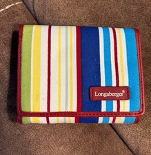 Longaberger Striped Small Wallet New w/bonus wallet