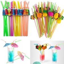 100PCS Cocktail Umbrella Straws Drinks Party Decor Supplies Paper Umbrella Straw