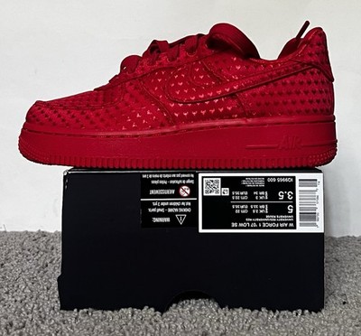 Size 5W- Air Force 1 '07 Low SE Valentines University Red NBY IQ9965-600