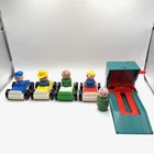 Vintage Fisher Price Little People Garage Lift & Cars Figures Playset Lot
