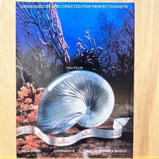 1991 Baccarat Nautilus Glass Sculpture Coral Reef Vintage Print Ad Advert Art
