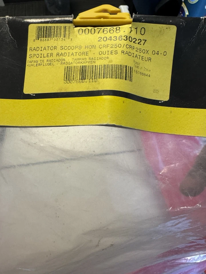 Kit de guardabarros/cubiertas de radiador Acerbis de plástico rojo Honda CRF250R CRF250X 2004-2009 Foto 3 de 4