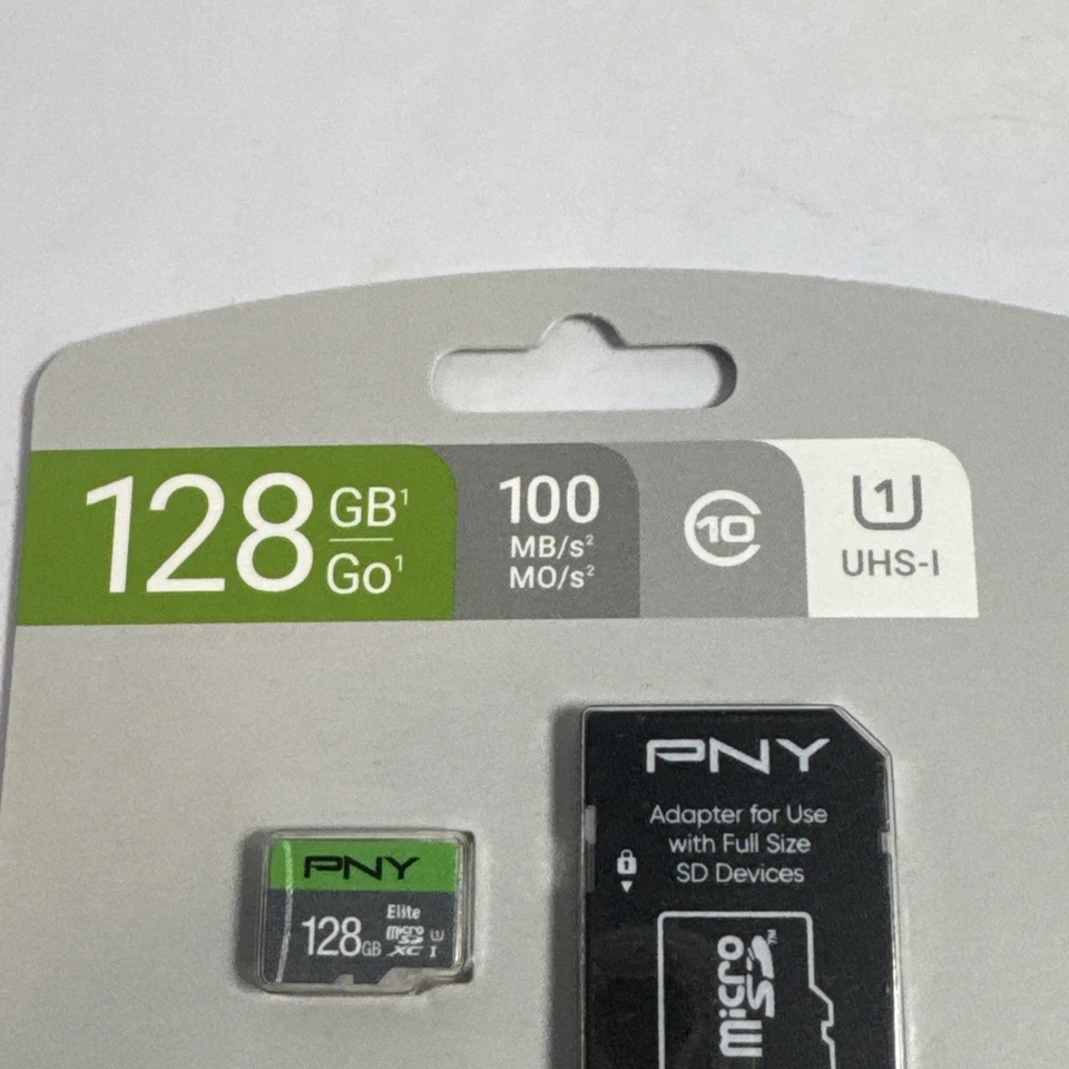 New PNY 128GB Elite MicroSDXC Flash Memory Card w/Adapter HD 100mb/s Sealed - Image 2 of 4