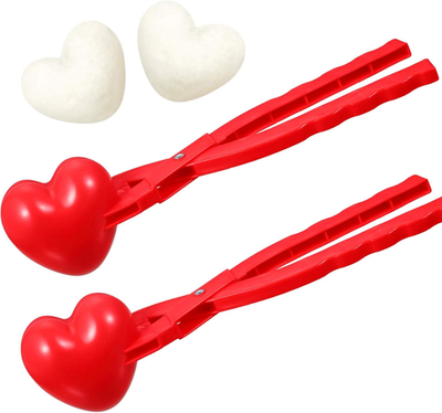 #ad Heart Snowball Maker Winter Mould with Handle Plastic Heart Snowball Makers Fun $32.60