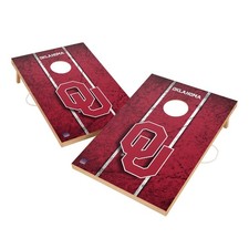 2x4 Cornhole Set Skip's Garage Oklahoma Sooners Vintage Solid Wood