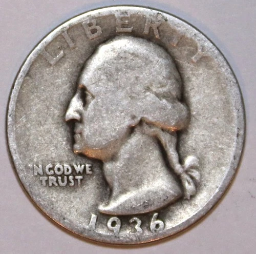 1936-P Washington Silver Quarter - Very Good - #2504EA