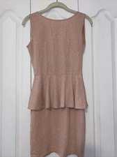 Women’s Windsor Pink Sparkly Peplum Tight Dress Size Small
