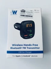 Just Wireless FM Transmitter USB Car Charger Black Charge 2 devices broadcast