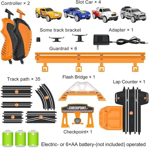 Slot Car Racing Set - Dual High-Speed Track with Lap Counter for Boys Ages 5-12 - Picture 7 of 7