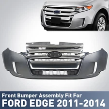 For 2011-2014 Ford Edge Front Bumper Cover Complete Grille Grill Assembly Primed