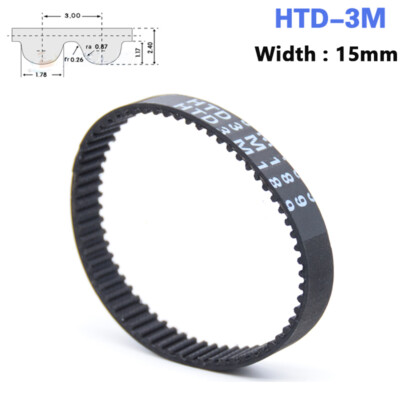 HTD-3M 3mm Pitch 15mm Width Closed Loop Synchronous HTD Timing Belt 3M Pulley