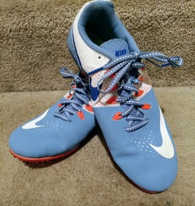 baby blue and orange nike shoes