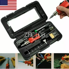 HS-1115K 10 IN 1 Portable Butane Gas Soldering Iron Kit Welding Kit Torch Pen