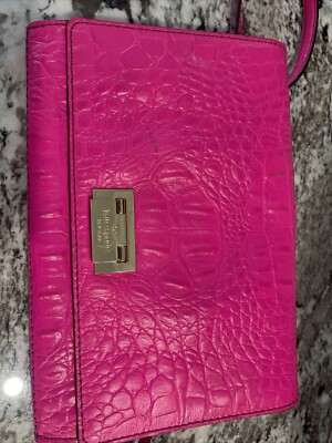 Kate Spade New York Hot Pink Crocodile Print Purse Shoulder Bag Crossbody 