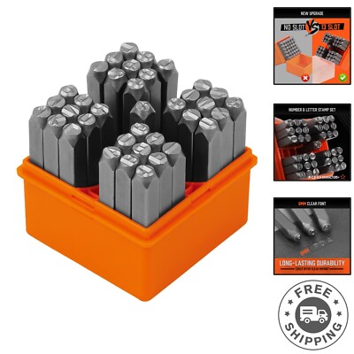 37-Piece Number and Letter Stamp Set for Metal Stamping - Personalize with Ease