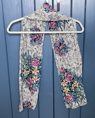 Blumenstrauß Viskose Schal rosa blau gelb Blumen Polen Landhaus Kern Romantik - Bild 4 von 4