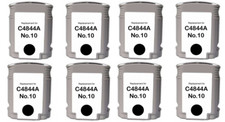8 CARTUCCE NERE COMPATIBILE PER PLOTTER HP DESIGNJET 500/510/800 C4844A N°10 