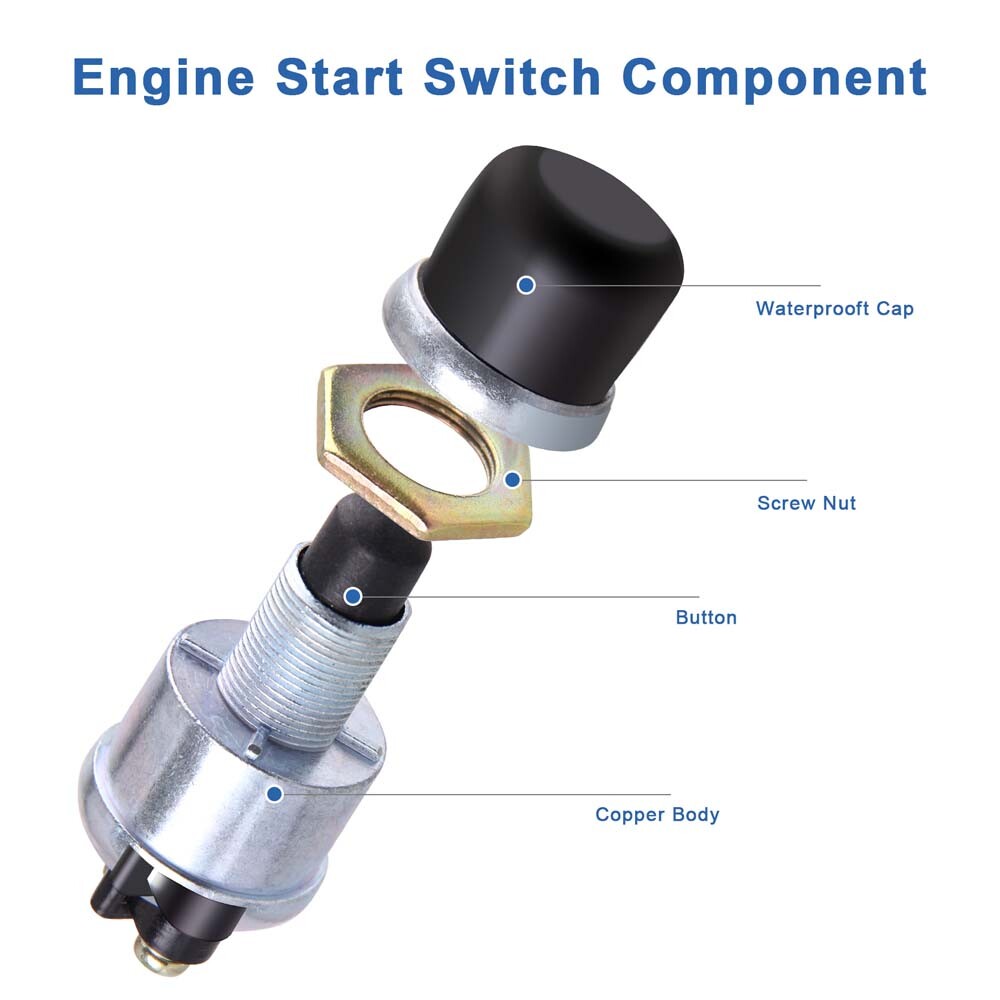 50A Push Button Momentary Starter Ignition Switch On-Off SPST 12V DC ...