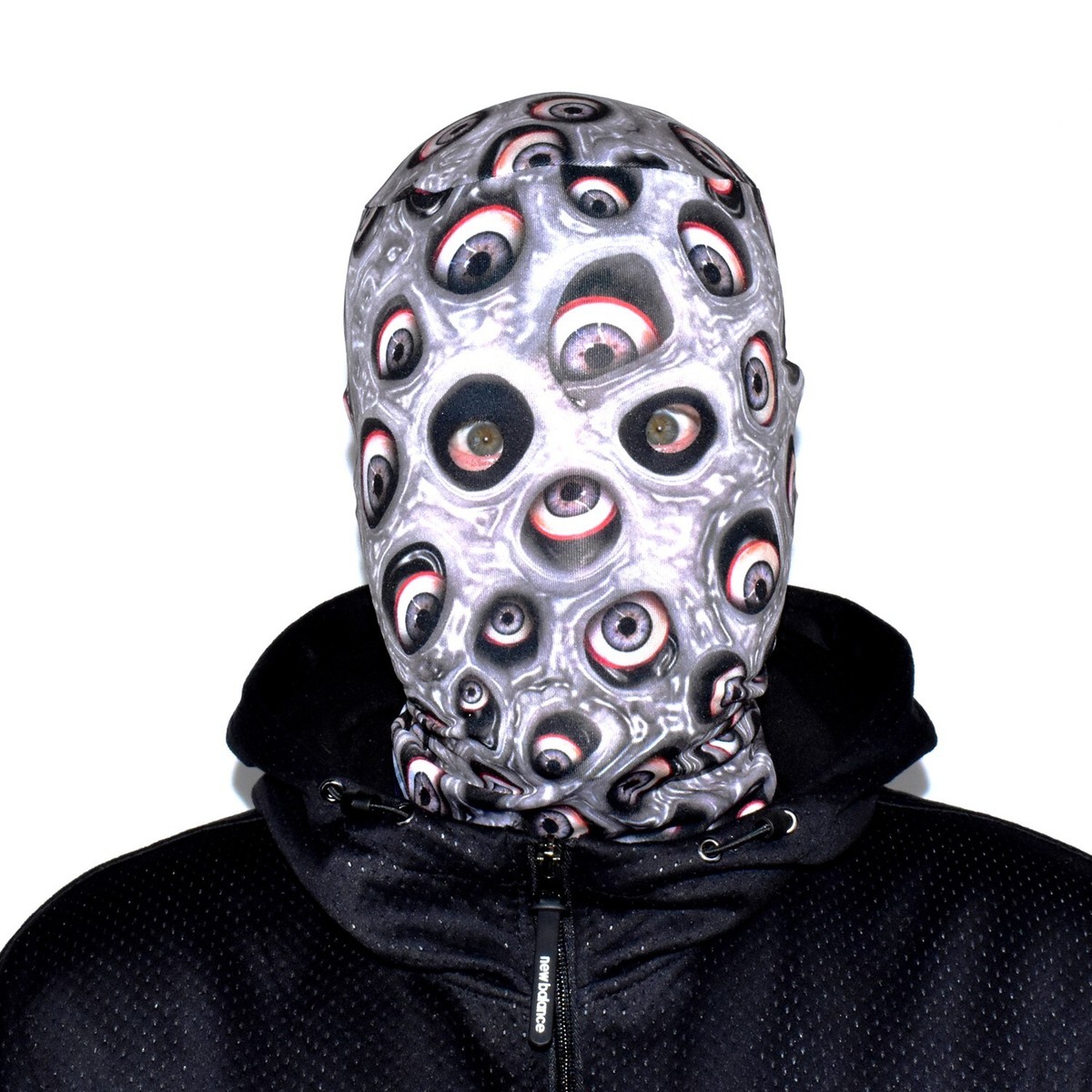 3D EFFECT EYEBALL DEMON SILVER SLIME FABRIC FACE MASK