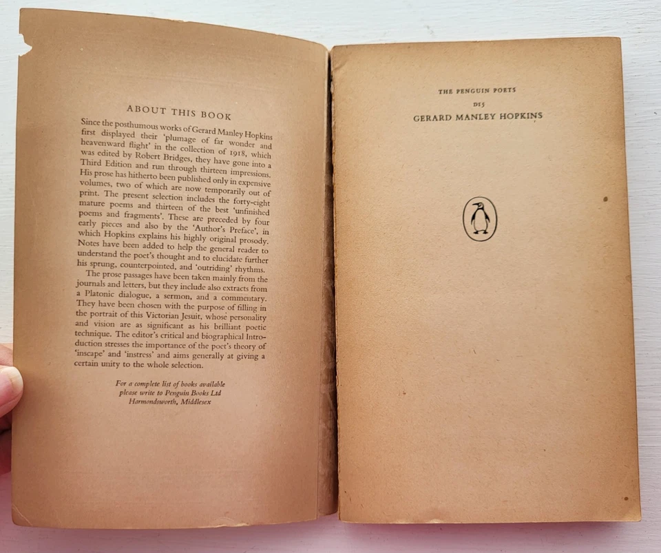 Poems and Prose - Gerard Manley Hopkins - 1953 - Penguin Classics - Image 2 of 4