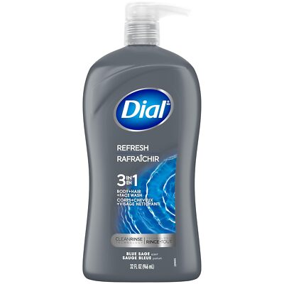 #ad Dial Men 3in1 Body Hair and Face Wash Hydro Fresh 32 32 Fl Oz Pack of 1 $11.48
