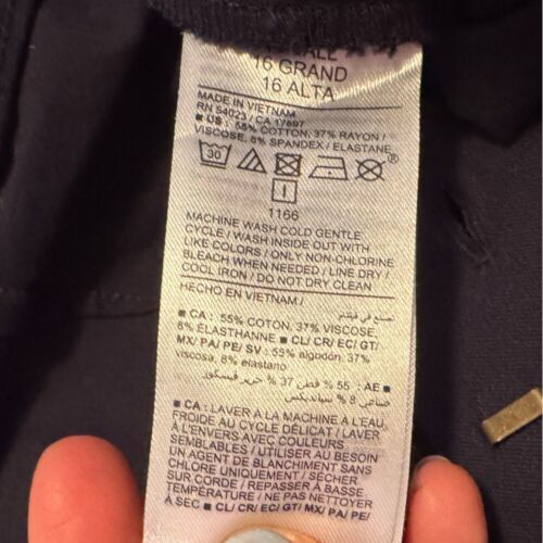 Old Navy High Rise Pixie Flare Pants Size 16 Tall Navy Blue Secret Smooth Pocket - Picture 5 of 9