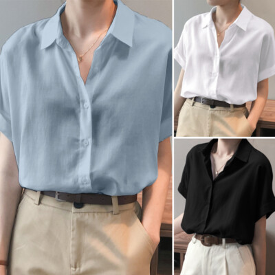 売れ筋商品|||マルコポーロ シャツ レディース トップス BLOUSE SHIRT COLLAR SHORT SLEEVE CHEST POCKET SOLID - Button-down blouse - white INSPIRE CHIC Women's Short Sleeve Button Down Peter Pan