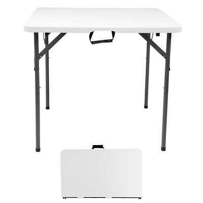 3FT QUADRATISCHER WEISSER KLAPPTISCH FÜR PICKNICK/KÜCHE/CAMPING/ESSEN/GARTEN/DRAUSSENBEREICH