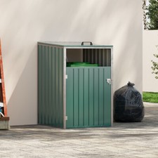 Steel Wheelie Bin Storage Garden Shed Dustbin Cover Store Outdoor Cupboard Green