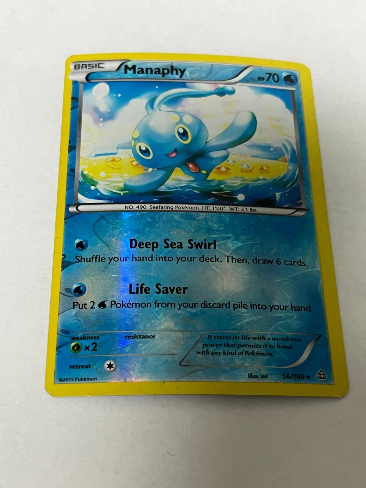 Manaphy 56/160 XY Primal Clash - Pokemon Reverse Holo Foil Rare Nice!