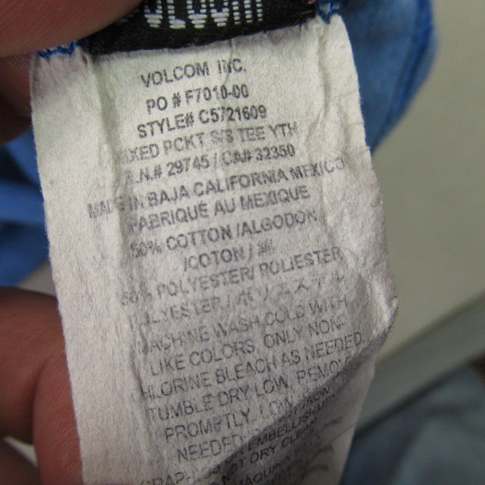 Camisa Volcom Niños Grande Manga Corta Informal Cuello Redondo Ligera Exterior Azul Foto 4 de 4