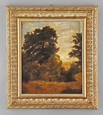 #ad 9480007 D Oil Pressure With Gold Colored Stucco Frame Landscape Motif 46X40.5Cm $140.26