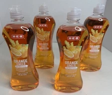 H-E-B Orange Ginger Scented Ultra Dish Washing Liquid Soap 22 fl oz (Lot of 4)