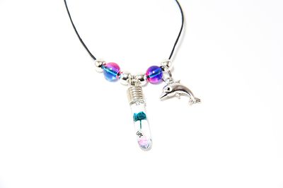 Dolphin Charm Teal-Pink Sturdy Necklace Adjustable. All time best seller classic