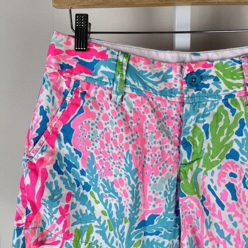 Lilly Pulitzer Callahan Shorts Let's Cha Cha Bright Multicolor Womens Size 0 - Picture 2 of 7
