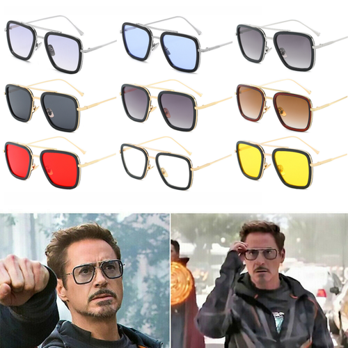 Gafas de sol Tony Stark Avengers Iron Man cuadrados gafas de sol gafas de sol lo último eBay