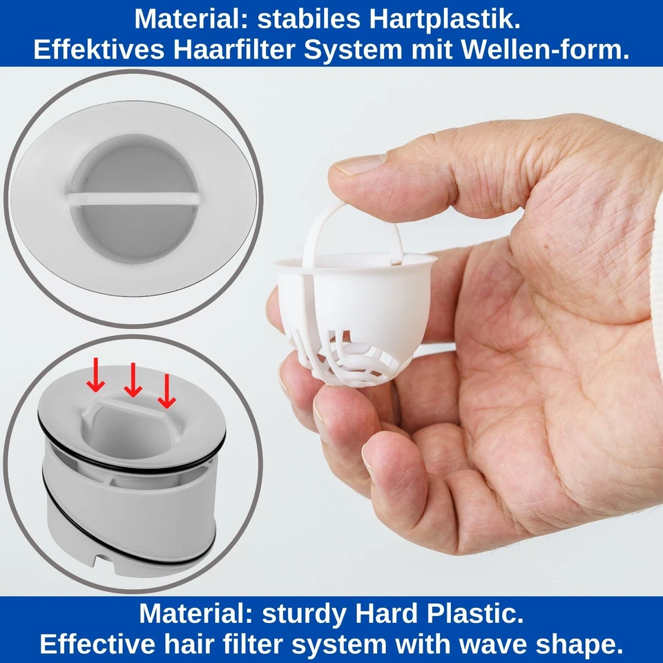 Haarsieb Dusche passend für Viega Tempoplex 2001-2006 Tauchrohr Haarfänger Sieb - Bild 3 von 4